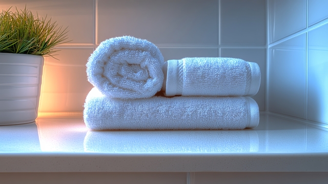 Clean White Towels Ready for Use